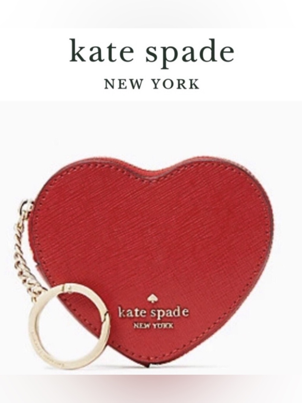Kate Spade NWT Staci Heart Coin Purse in the color "Candied Cherry" BAG CHARM